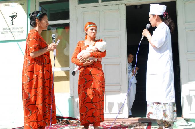 Role-play in Rudaki district performed about frequent cases in the Tajik society in order to fight traditional misconceptions